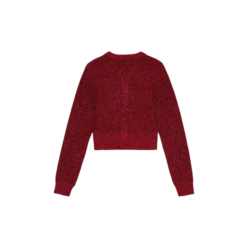 GANNI Logo Embroidered Knit Cardigan-1