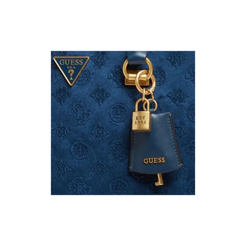 GUESS Velvet One Shoulder Handbags Regular Women's Blue-3