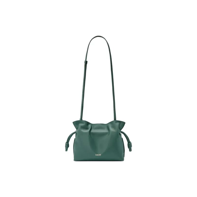 LOEWE Flamenco Nappa Cow Leather One Shoulder Crossbody Clutches Mini Women's Vanilla Grass Green-1