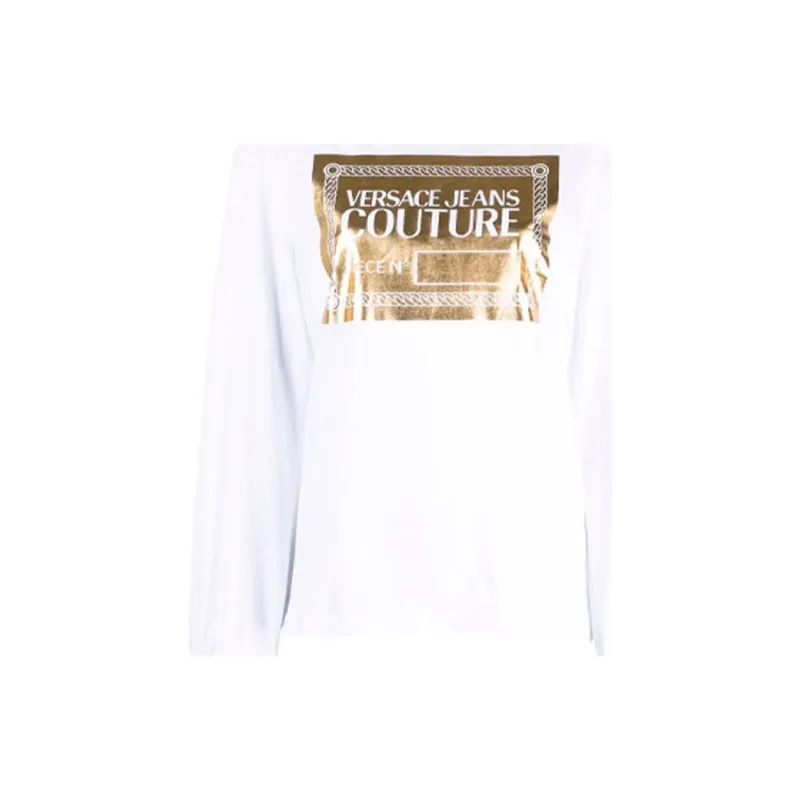 VERSACE JEANS COUTURE Drop Shoulder Sleeve T Shirt Women's White-6