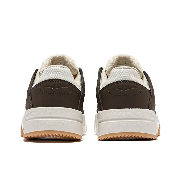 Erke Wander 2.0 Non slip Lightweight Low Top Skateboard Shoes Men's Microcrystal White Dark Rosewood-4