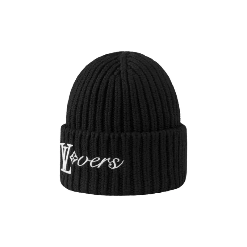 LOUIS VUITTON Sheep Wool Beanies Men's Black-2