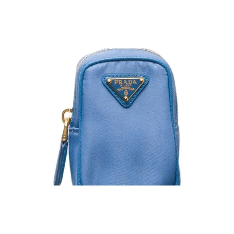 PRADA Re-Edition Fabric Clutch Women's Blue-3