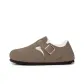 Taupe Fleece-Lined White Fur