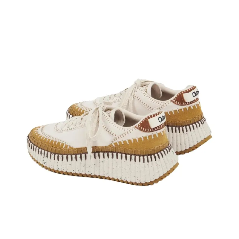 Chloe Nama Low Top Casual Shoes Women's Beige-3