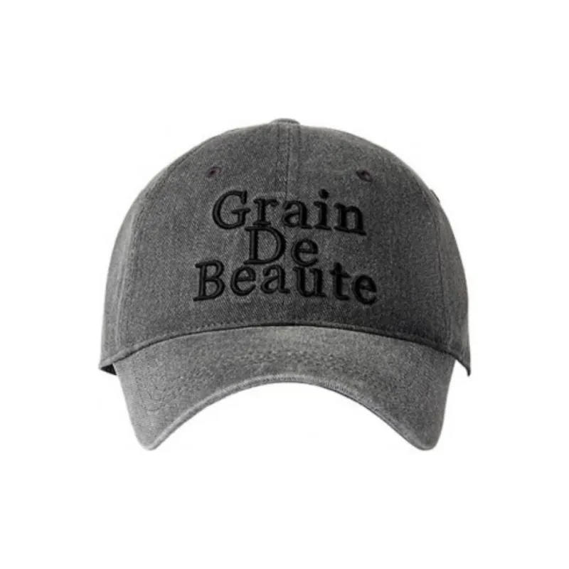 GRAIN DE BEAUTE Cotton Baseball Caps Unisex Gray-1