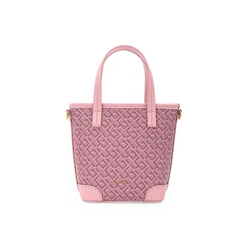 HONGU Synthetic Leather Crossbody Handbags Medium Size Women's Lotus Purple Light Gray