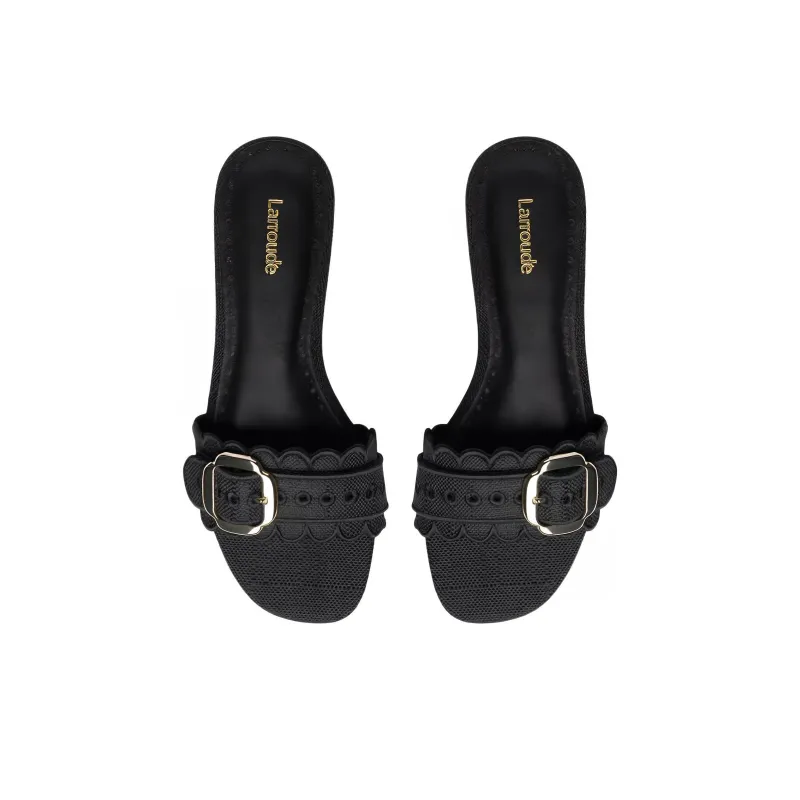 Larroude Slide Slippers Women's Black-3