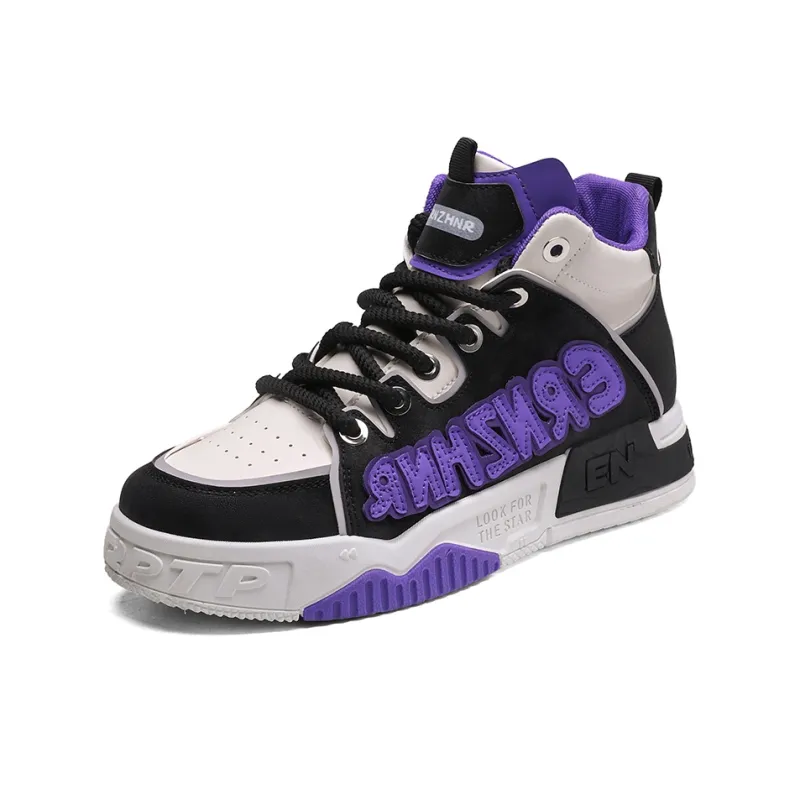 AD Anti-Slip And Wear-Resistant Height Increasing High-Top Skateboard Shoes Men's-4