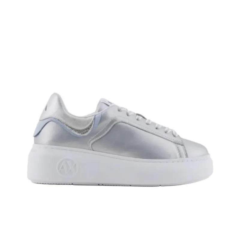 ARMANI EXCHANGEAE Low Top Casual Shoes Women's Silver-1