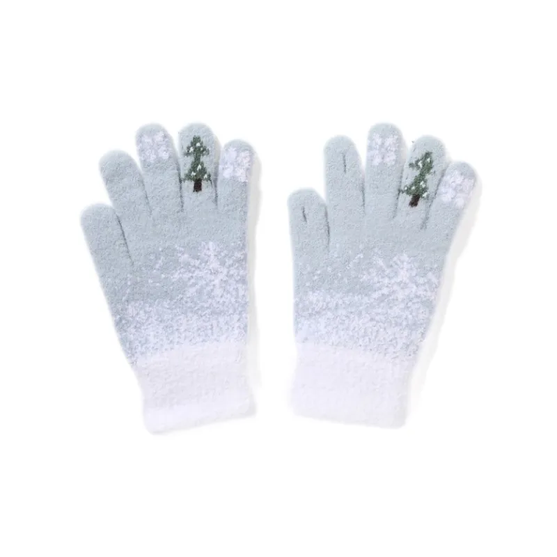 FREE RABBITⅡ Warm And Touch Sensitive Thickened Fleece Lined Knitted Fabric Knit Gloves Unisex-3