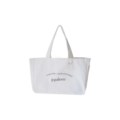 P.palette Canvas Canvas Bag Tote Bag Shopping Bag Handbag Large Size Women's White