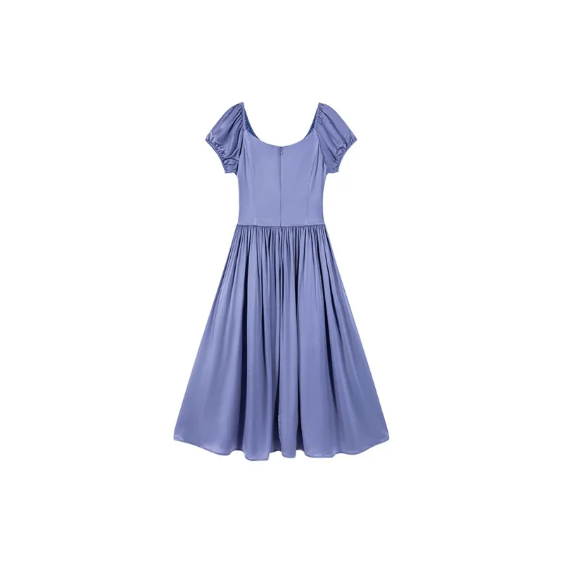 CARIEDO Short Sleeved Dress Women's Cornflower Blue-1