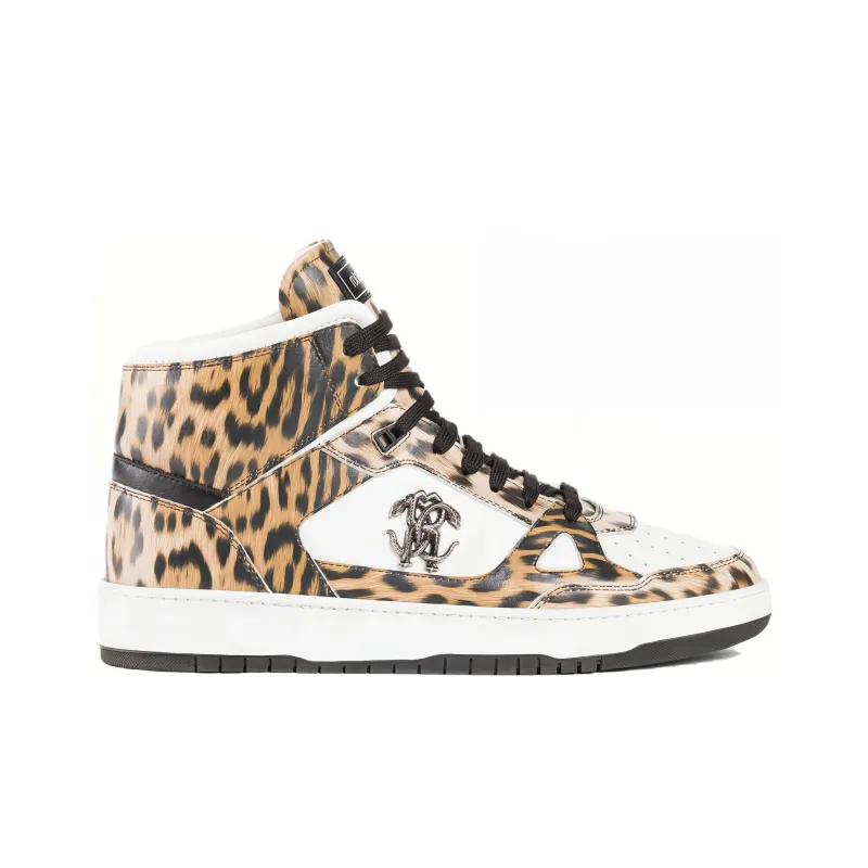 Roberto Cavalli High-Top Skateboard Shoes Men's Brown-1