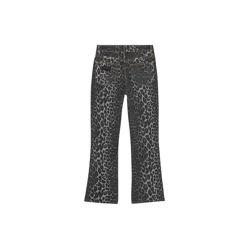 GANNI FW24 Jeans Women's Gray Pinstripe-1