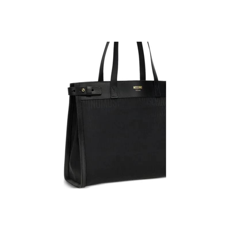 MOSCHINO Nylon Tote Bag Shopping Bag Shoulder Bag Handbag Men's Black-2