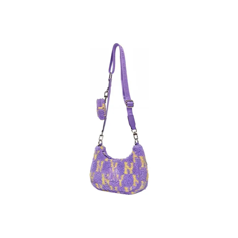 MLB Plush Combo Bag, Crossbody Bag, Shoulder Bag Regular Women's Purple Yellow Color Block-2