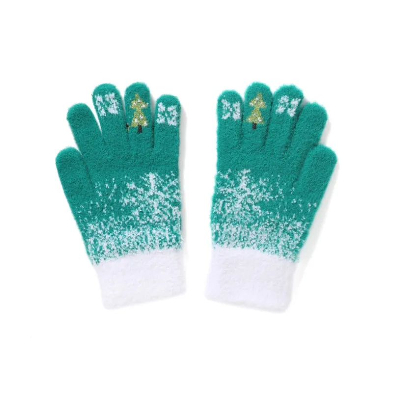 FREE RABBITⅡ Warm And Touch Sensitive Thickened Fleece Lined Knitted Fabric Knit Gloves Unisex-8