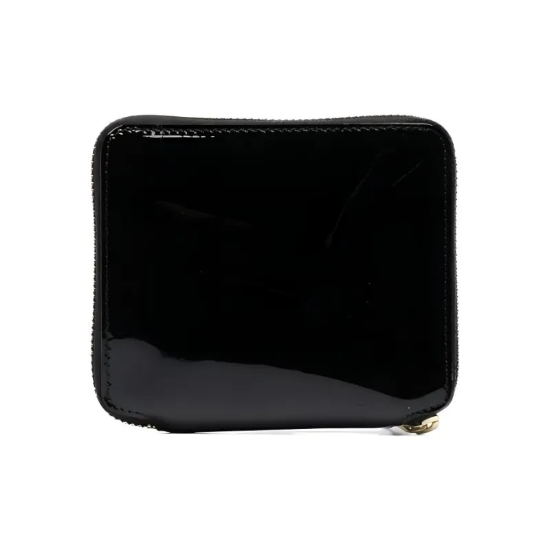 CDG Calfskin With Patent Leather Wallet Regular Men's Black-1
