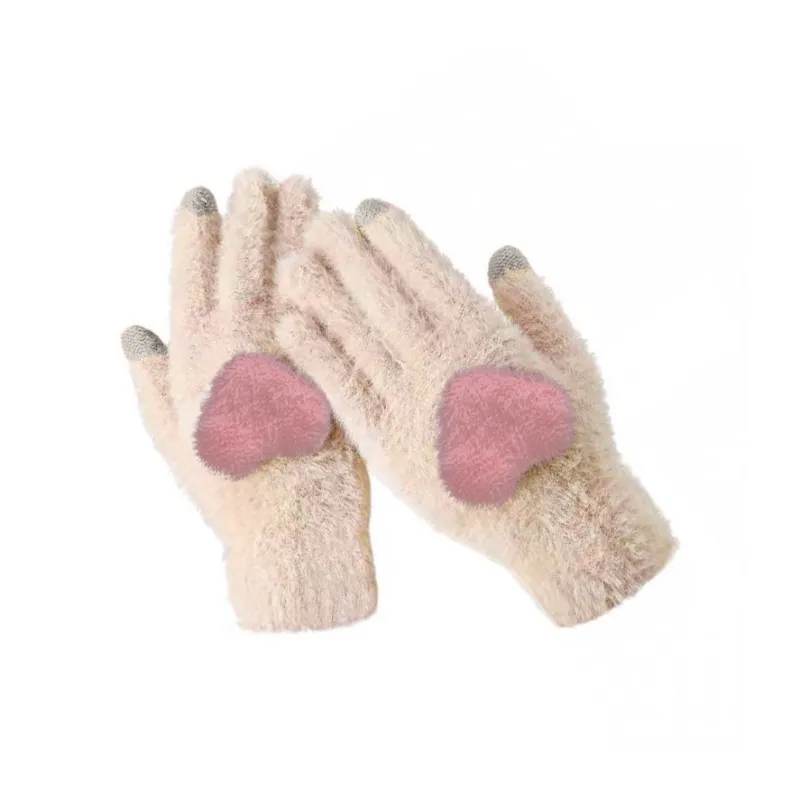Mulinsen Polyester Knit Gloves Women's Pink-7