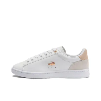 LACOSTE Carnaby Slip Resistant Low Top Skateboard Shoes Women's White Pink