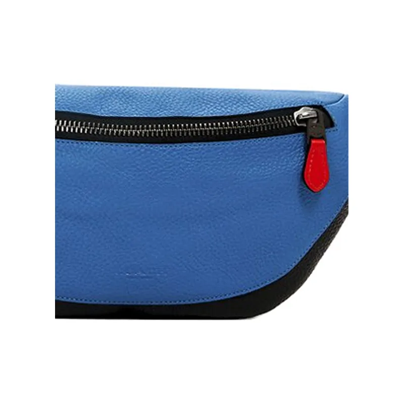 COACH Warren Cow Leather One Shoulder Crossbody Fanny Pack Men's Blue Black Multicolor-3
