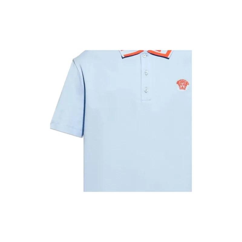 VERSACE Medusa Embroidered Short Sleeved Polo Shirt-6