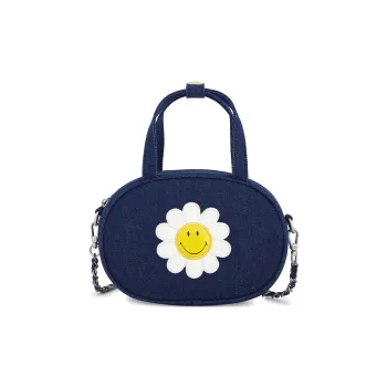 Lee Smiley® Collaboration Fabric Crossbody Bag Detachable Strap Handheld Regular Women's Dark Blue