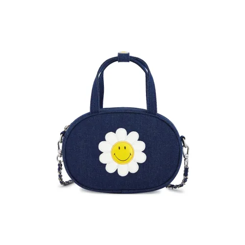 Lee Smiley® Collaboration Fabric Crossbody Bag Detachable Strap Handheld Regular Women's Dark Blue