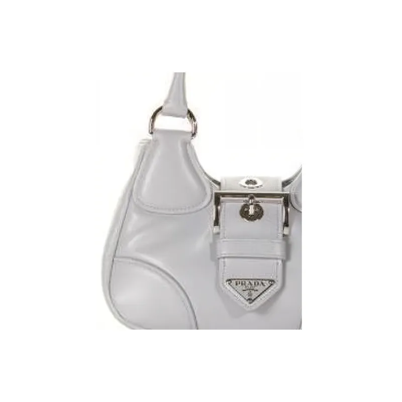 PRADA Moon Series Lambskin Shoulder Bag Moon Bag Crossbody Bag Handbag Women's Silver-2