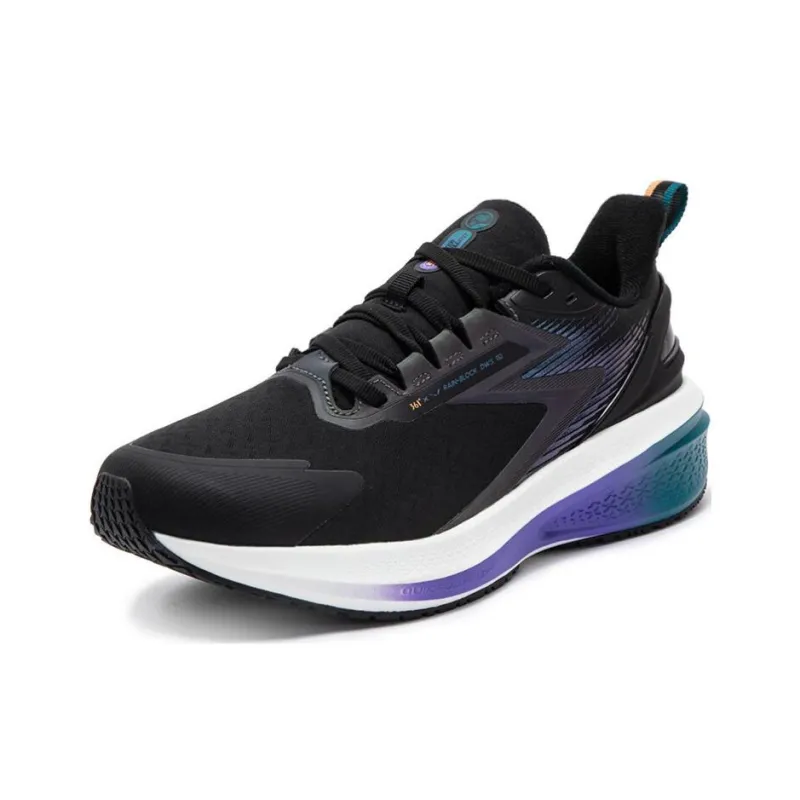361° Rainy Day 7.0 Cushioning Anti Slip And Wear Resistant Low Top Casual Running Shoes Men's Black Purple-1