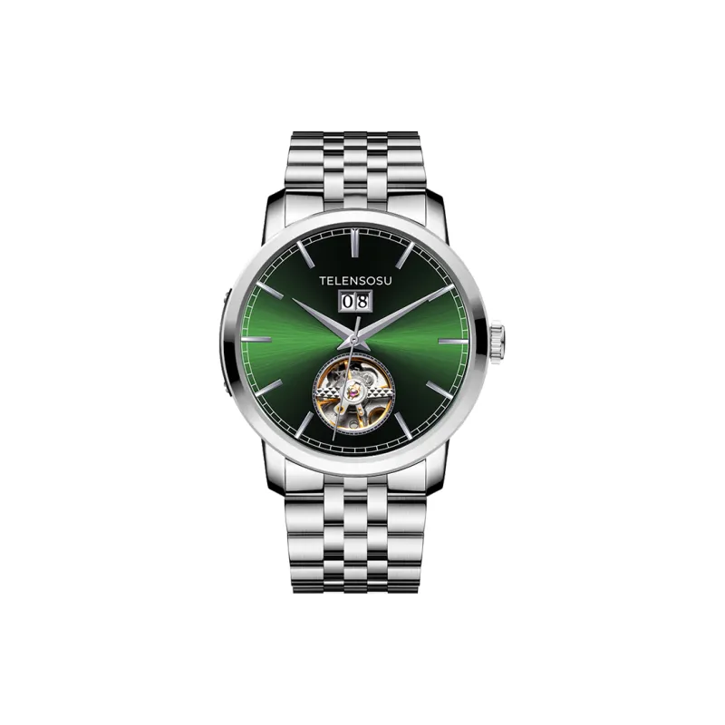 TELENSOSU Automatic Mechanical Movement Stainless Steel Watchband Watch Men's Watches Silver Dial-8