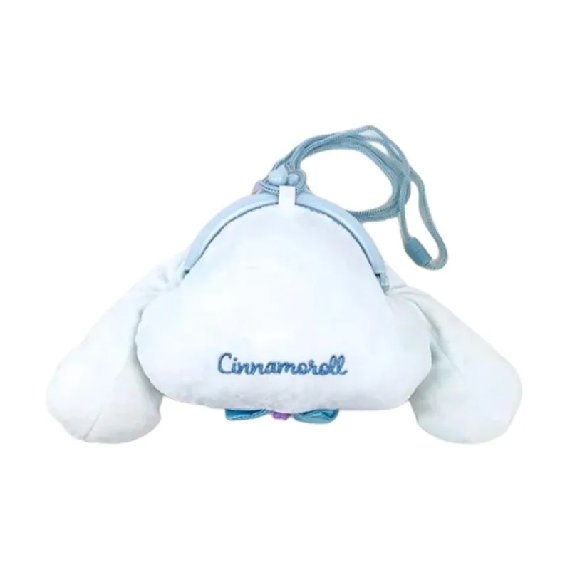 Sanrio Cinnamoroll Cartoon Cute Round And Plush Big Head Crossbody Bag Dolls Plush Doll 17cm Height-1