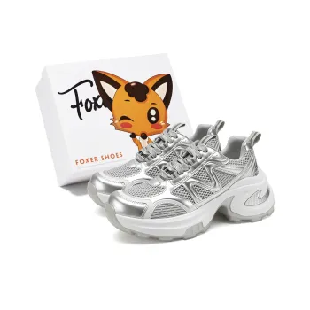 FOXER Minimalist Fashion Style Height And Slimming Elegant Advanced Feel Low Top Chunky Sneakers Women's Gray