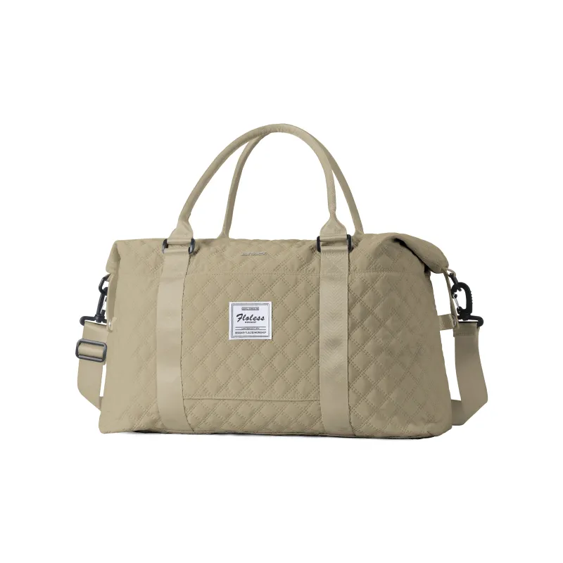 JEANSWEST Fabric Shoulder Bag Crossbody Bag Travel Bag Backpack Regular Unisex Cream Apricot/Dark Green-6