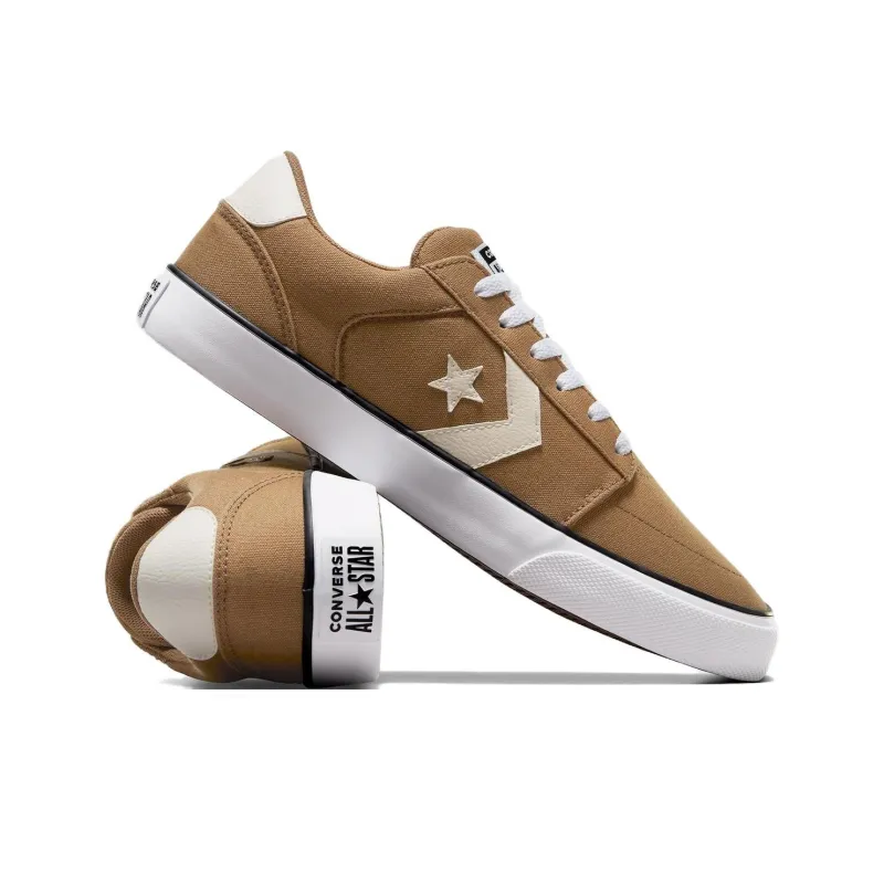 Converse Cons Anti Slip Wear Resistant Low Top Canvas Shoes Women's Brown-4