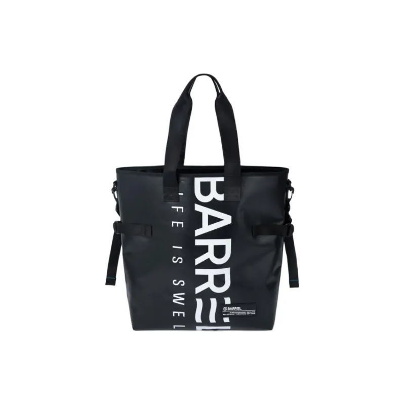 BARREL PVC With Polyester Tote Bag Shopping Bag Handbag Women's Black-0