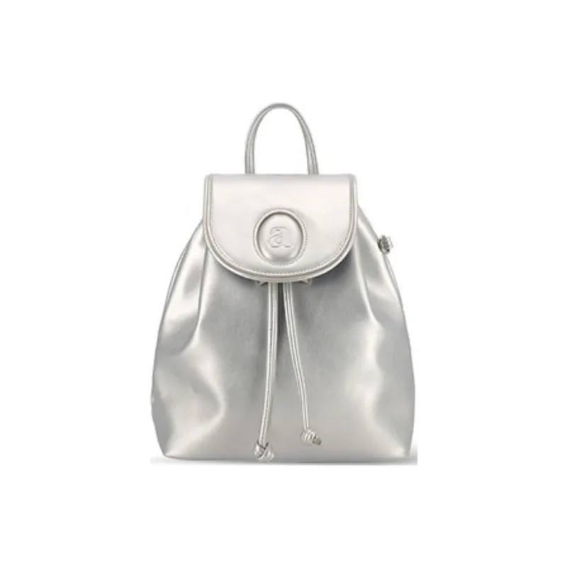 ALICE MARTHA Artificial Leather Backpack Women's Silver-0
