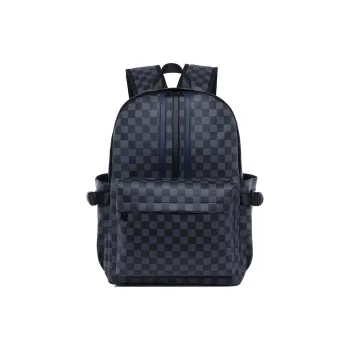 Yalu PU Backpack Large Size Unisex Black/Dark Brown