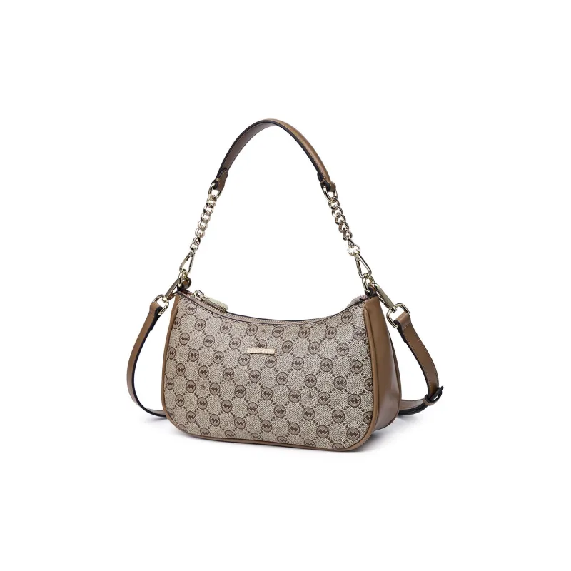 SANTA BARBARA POLO & RACQUET CLUB PVC Shoulder Bag Regular Women's Ecru & Khaki/Gray & Light Brown-5