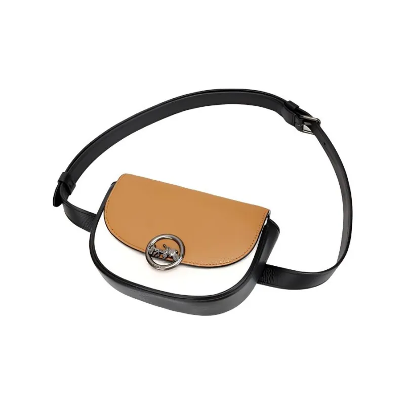 COACH Jade Leather Crossbody Bag Crossbody Bag Fanny Pack Mini Women's Brown White Multicolor-2
