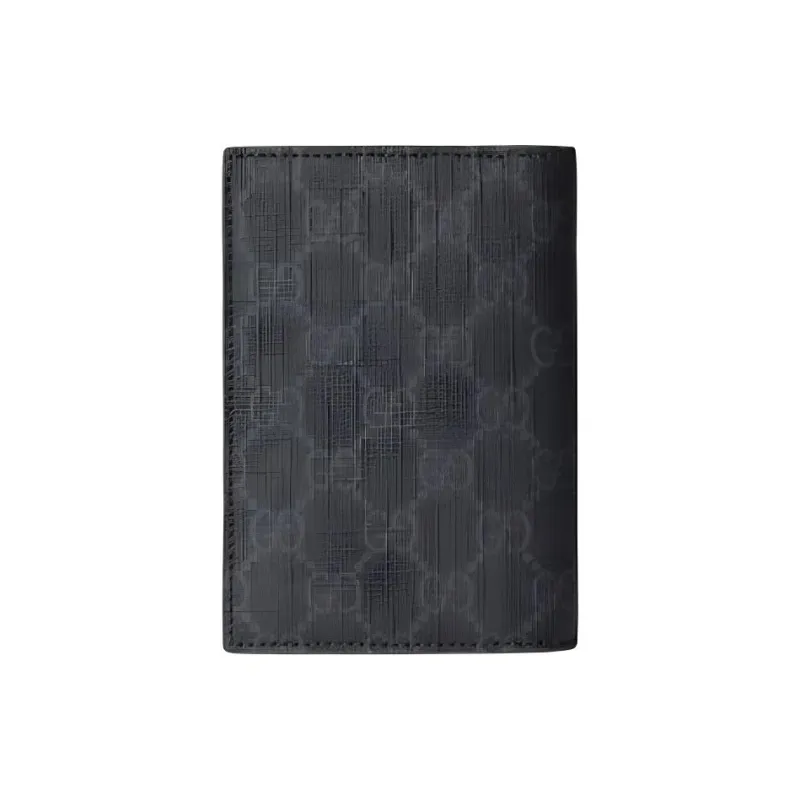 GUCCI Canvas Passport Holder Unisex Black-2