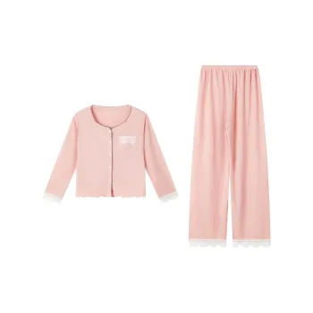 Sleep Students Dormitory Home Outerwear Ready Pajama Set Women's Pink