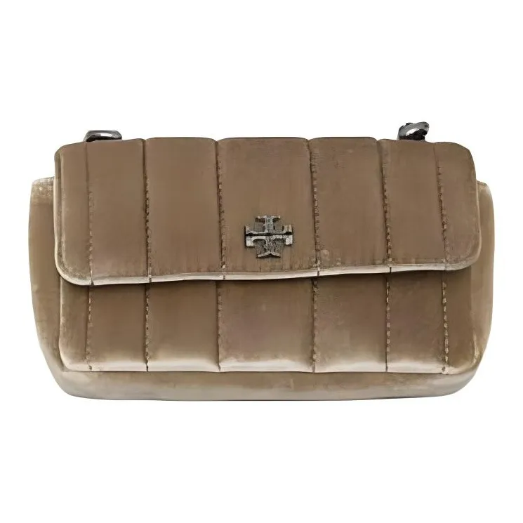 TORY BURCH Kira Velvet Shoulder Bag Mini Women's Taupe-0