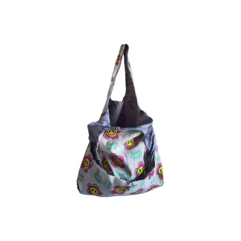 GAGA EQUIPMENT Cotton Tote Bag Shopping Bag Handbag Shoulder Bag Large Size Unisex Smiling Little Flower