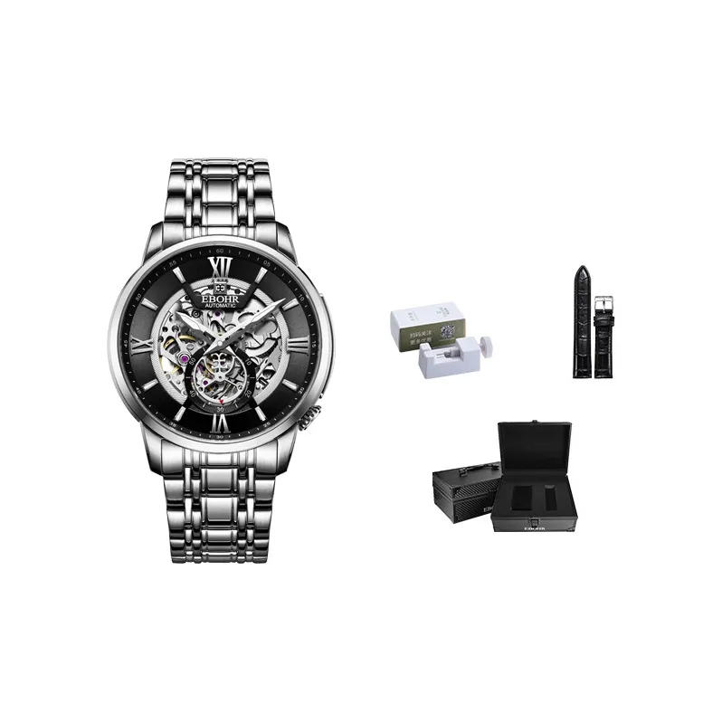 EBOHR Master Collection Mechanical Heart Mechanical Movement Watch Men's Watches Black Dial-8