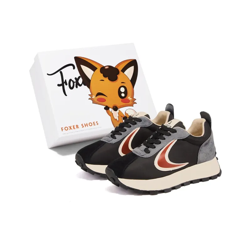 FOXER Cortez Shoes Cushioning Abrasion Resistant Lightweight Height Increasing Mat Low Top Chunky Sneakers Women's-6