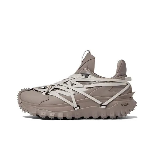 RICK OWENS x Moncler Trailgrip Megalace Low Top Casual Shoes 4.5cm Unisex Taupe