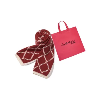 Joy&Mario Elegant Trendy Double Sided Thickened Student Commute Unisex Red & Beige/Black & Brown