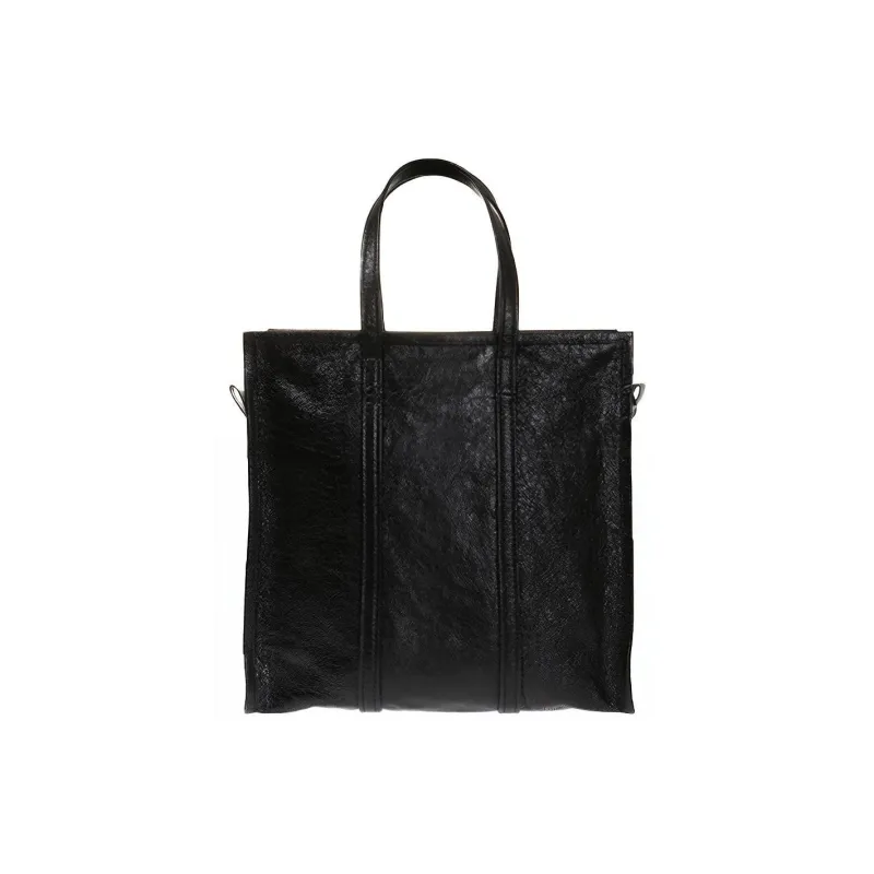 Balenciaga Shiny Lambskin Tote Bag Shopping Bag Shoulder Bag Handbag Unisex Black-2
